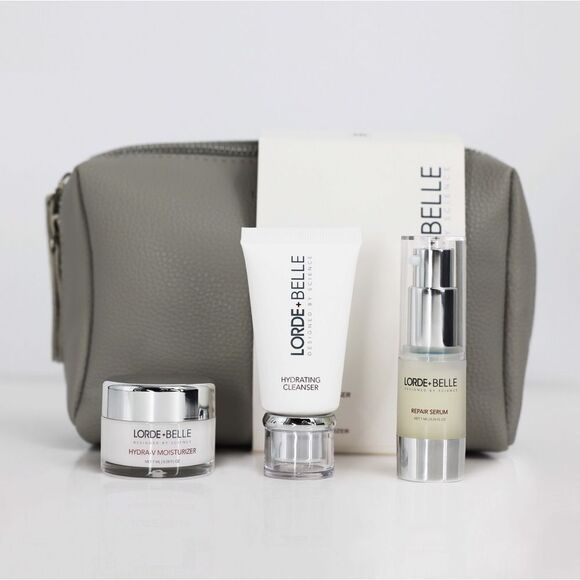 NWT Lorde + Belle MINI TRAVEL SIZE CC Skincare Regimen Trio KIT W. BAG -MSRP $99 - Picture 4 of 5